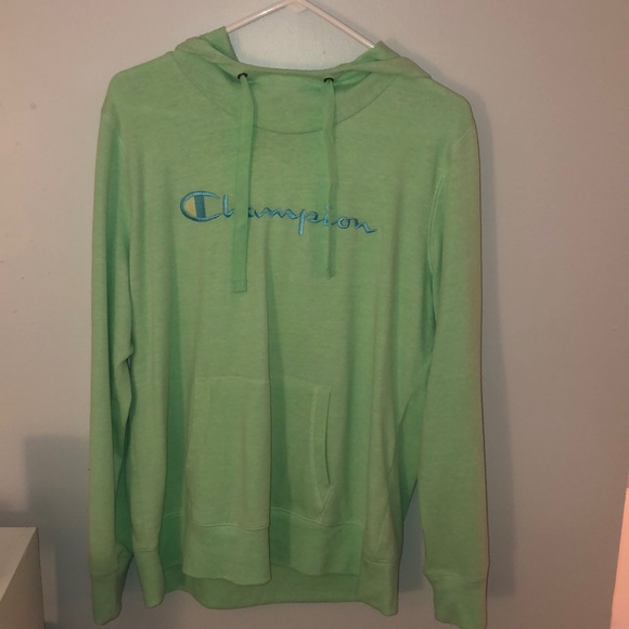 light green champion hoodie
